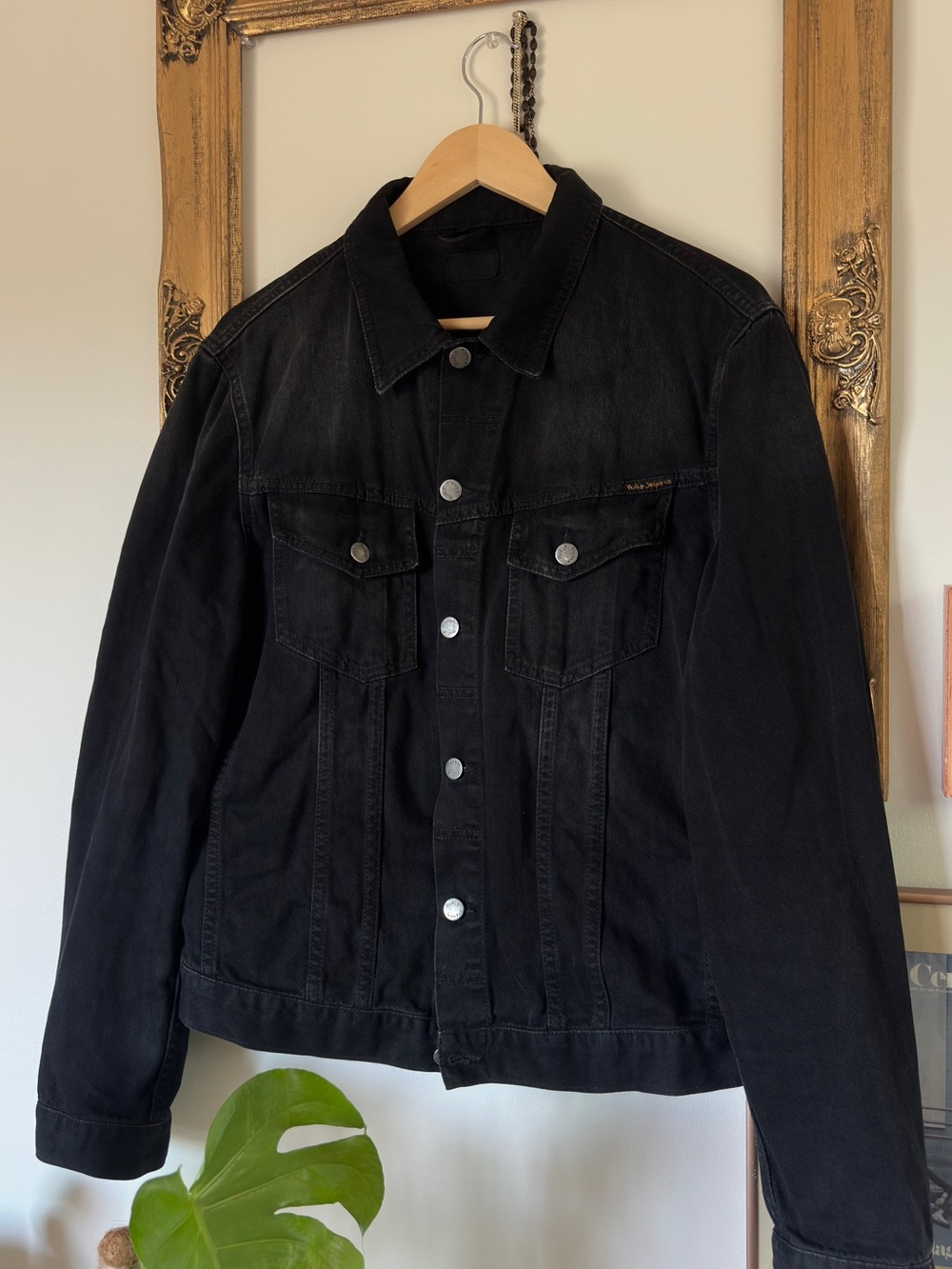 Nudie Jeans Billy Black Denim Jacket - Button-Front Trucker
